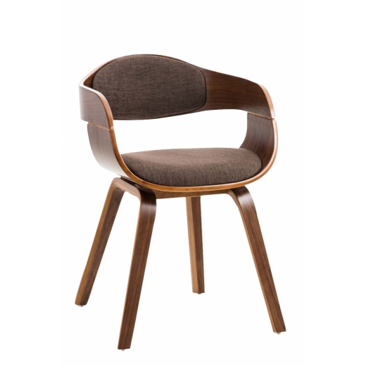 Jedálenská stolička Kingston, textil, orech / hnedá - 1