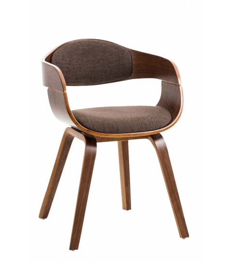 Jedálenská stolička Kingston, textil, orech / hnedá