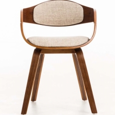 Jedálenská stolička Kingston, textil, orech / krémová - 2
