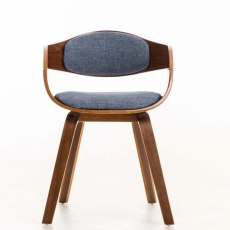 Jedálenská stolička Kingston, textil, orech / modrá - 2