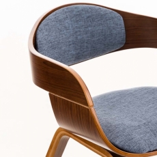 Jedálenská stolička Kingston, textil, orech / modrá - 4