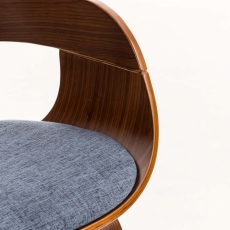 Jedálenská stolička Kingston, textil, orech / modrá - 5