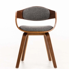 Jedálenská stolička Kingston, textil, orech / svetlo šedá - 2