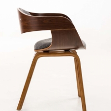 Jedálenská stolička Kingston, textil, orech / svetlo šedá - 3