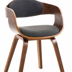 Jedálenská stolička Kingston, textil, orech / tmavo šedá - 1