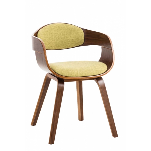 Jedálenská stolička Kingston, textil, orech / zelená - 1