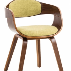 Jedálenská stolička Kingston, textil, orech / zelená - 1