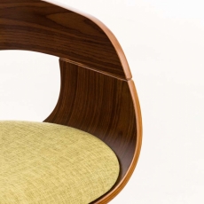 Jedálenská stolička Kingston, textil, orech / zelená - 5