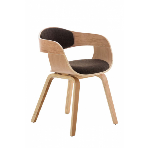 Jedálenská stolička Kingston, textil, prírodná / hnedá - 1