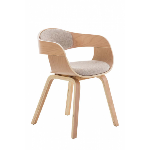 Jedálenská stolička Kingston, textil, prírodná / krémová - 1