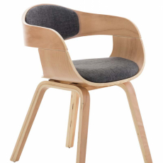 Jedálenská stolička Kingston, textil, prírodná / svetlo šedá - 1
