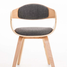 Jedálenská stolička Kingston, textil, prírodná / svetlo šedá - 2