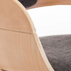 Jedálenská stolička Kingston, textil, prírodná / svetlo šedá - 6