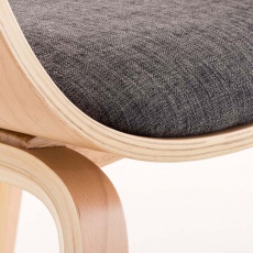 Jedálenská stolička Kingston, textil, prírodná / svetlo šedá - 7
