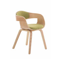 Jedálenská stolička Kingston, textil, prírodná / zelená