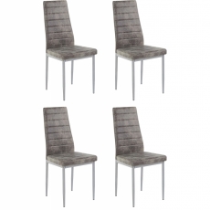 Jedálenská stolička Kiok (súprava 4 ks), svetlosivá - 2