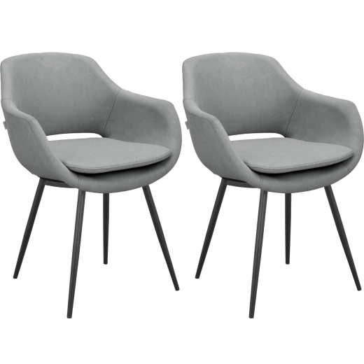 Jedálenská stolička Kobe (SET 2 ks), textil, šedá - 1