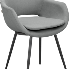 Jedálenská stolička Kobe (SET 2 ks), textil, šedá - 3