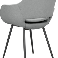 Jedálenská stolička Kobe (SET 2 ks), textil, šedá - 5
