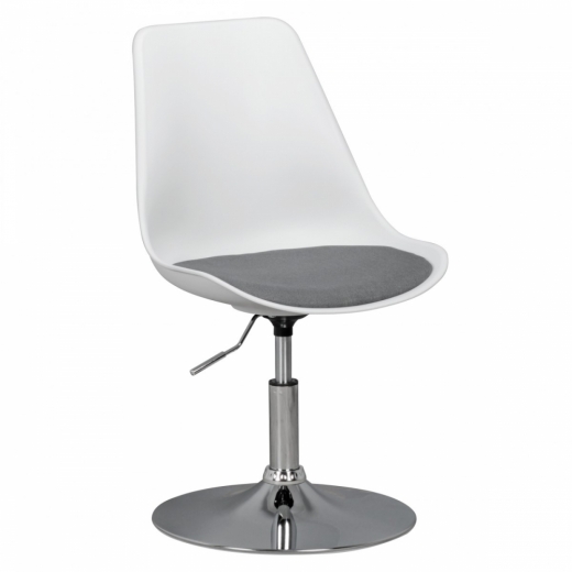Jedálenská stolička Korzika, syntetická koža, biela / šedá - 1