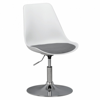 Jedálenská stolička Korzika, syntetická koža, biela / šedá