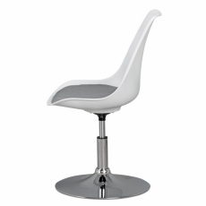 Jedálenská stolička Korzika, syntetická koža, biela / šedá - 5