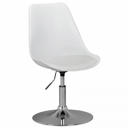 Jedálenská stolička Korzika, syntetická koža, biela - 1