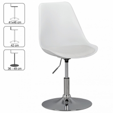 Jedálenská stolička Korzika, syntetická koža, biela - 3