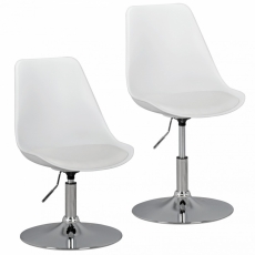 Jedálenská stolička Korzika, syntetická koža, biela - 8