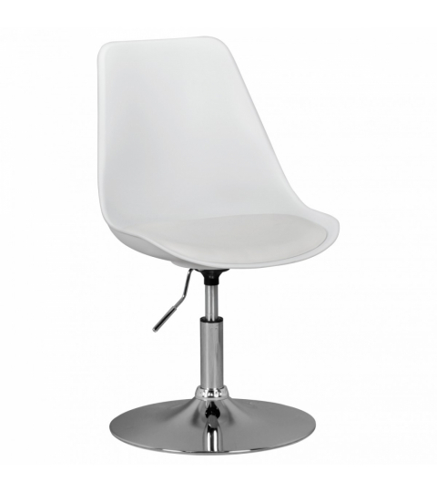 Jedálenská stolička Korzika, syntetická koža, biela