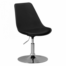 Jedálenská stolička Korzika, syntetická koža, čierna - 1
