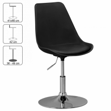 Jedálenská stolička Korzika, syntetická koža, čierna - 3