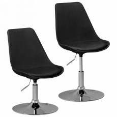 Jedálenská stolička Korzika, syntetická koža, čierna - 8