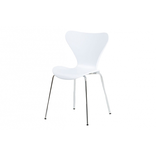 Jedálenská stolička Kvido, biela imitácia dreva - 1
