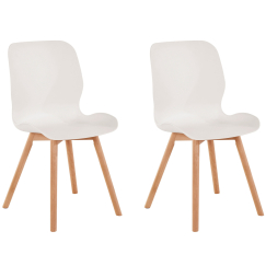 Jedálenská stolička Lance (SET 2 ks), plast, biela