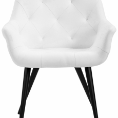 Jedálenská stolička Langford, syntetická koža, biela - 2