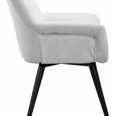 Jedálenská stolička Langford, syntetická koža, biela - 3