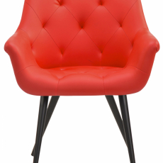 Jedálenská stolička Langford, syntetická koža, červená - 2