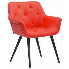 Jedálenská stolička Langford, syntetická koža, červená