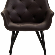 Jedálenská stolička Langford, syntetická koža, hnedá - 2