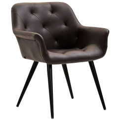 Jedálenská stolička Langford, syntetická koža, hnedá