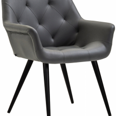 Jedálenská stolička Langford, syntetická koža, šedá - 1