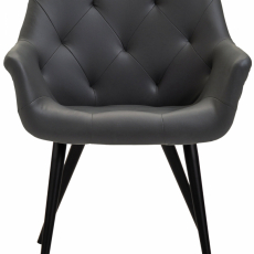 Jedálenská stolička Langford, syntetická koža, šedá - 2