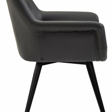 Jedálenská stolička Langford, syntetická koža, šedá - 3