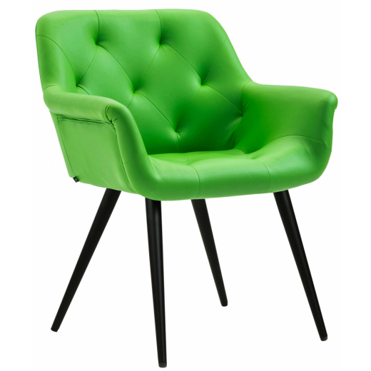 Jedálenská stolička Langford, syntetická koža, zelená - 1
