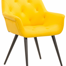 Jedálenská stolička Langford, syntetická koža, žltá - 1