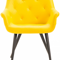 Jedálenská stolička Langford, syntetická koža, žltá - 2