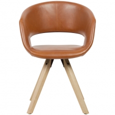 Jedálenská stolička Larisa, syntetická koža, hnedá - 2