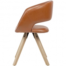 Jedálenská stolička Larisa, syntetická koža, hnedá - 4