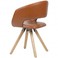 Jedálenská stolička Larisa, syntetická koža, hnedá - 5